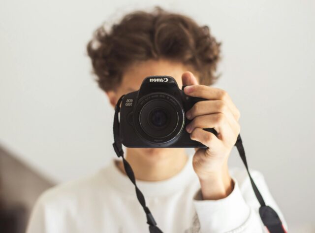 person holding camera